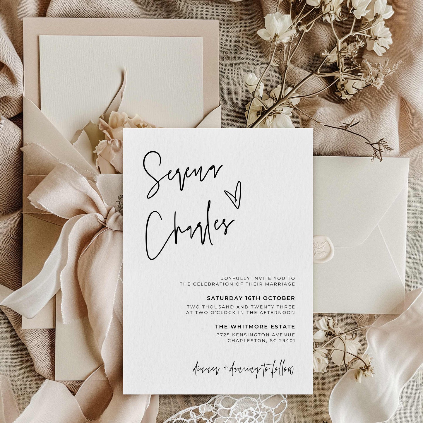 Wedding Invitation – Canva Template – Serena