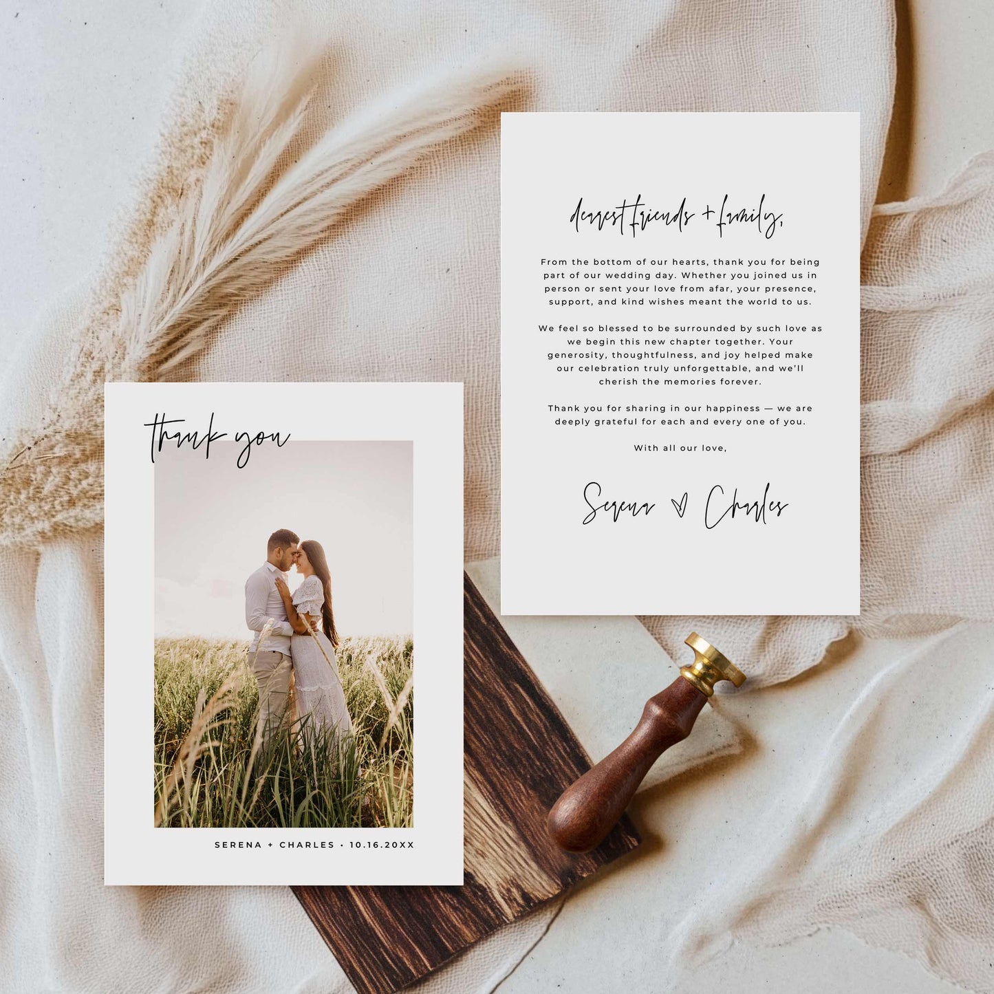 Photo Thank You Card – Canva Template – Serena