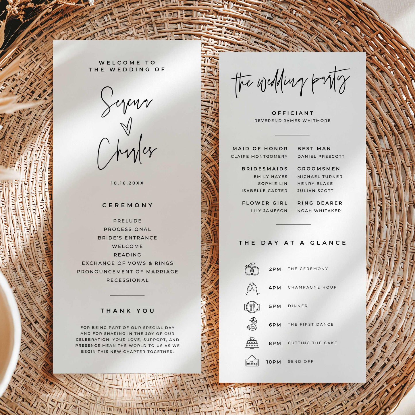 Wedding Program – Canva Template – Serena