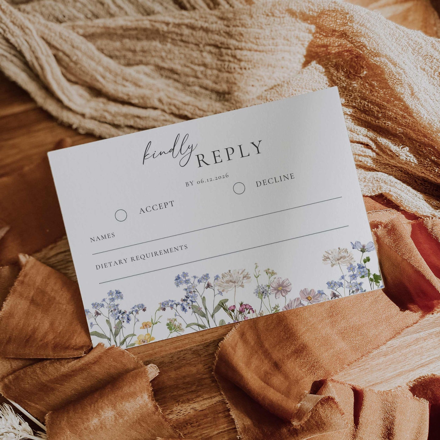 Wildflower RSVP Card – Canva Template – Aurelie