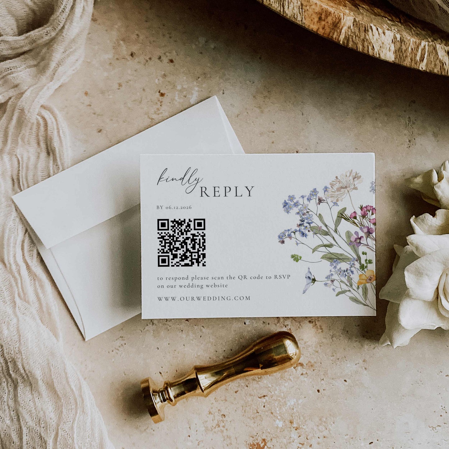 Wildflower RSVP Card – Canva Template – Aurelie