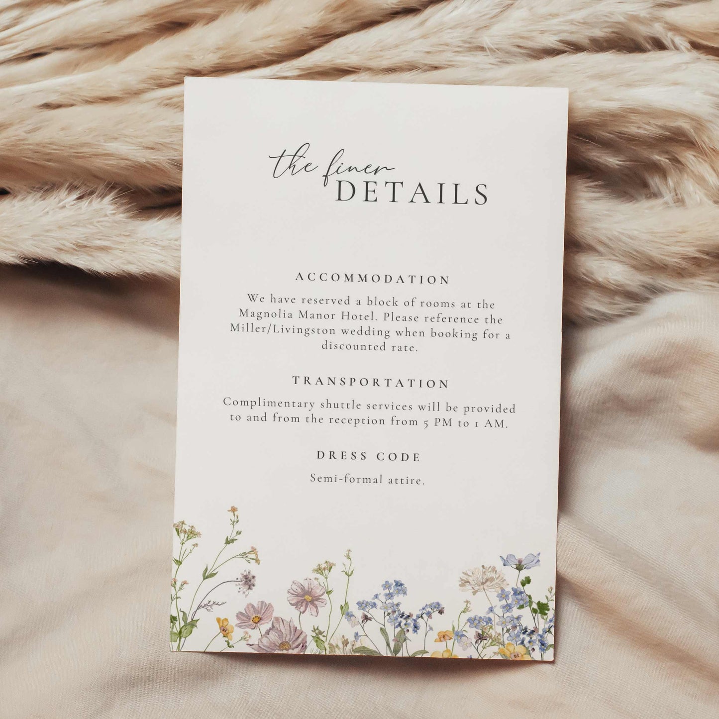 Wildflower Premium Wedding Invitation Suite – Canva Template – Aurelie