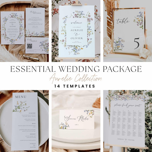 Wildflower Essential Wedding Package – Canva Template – Aurelie