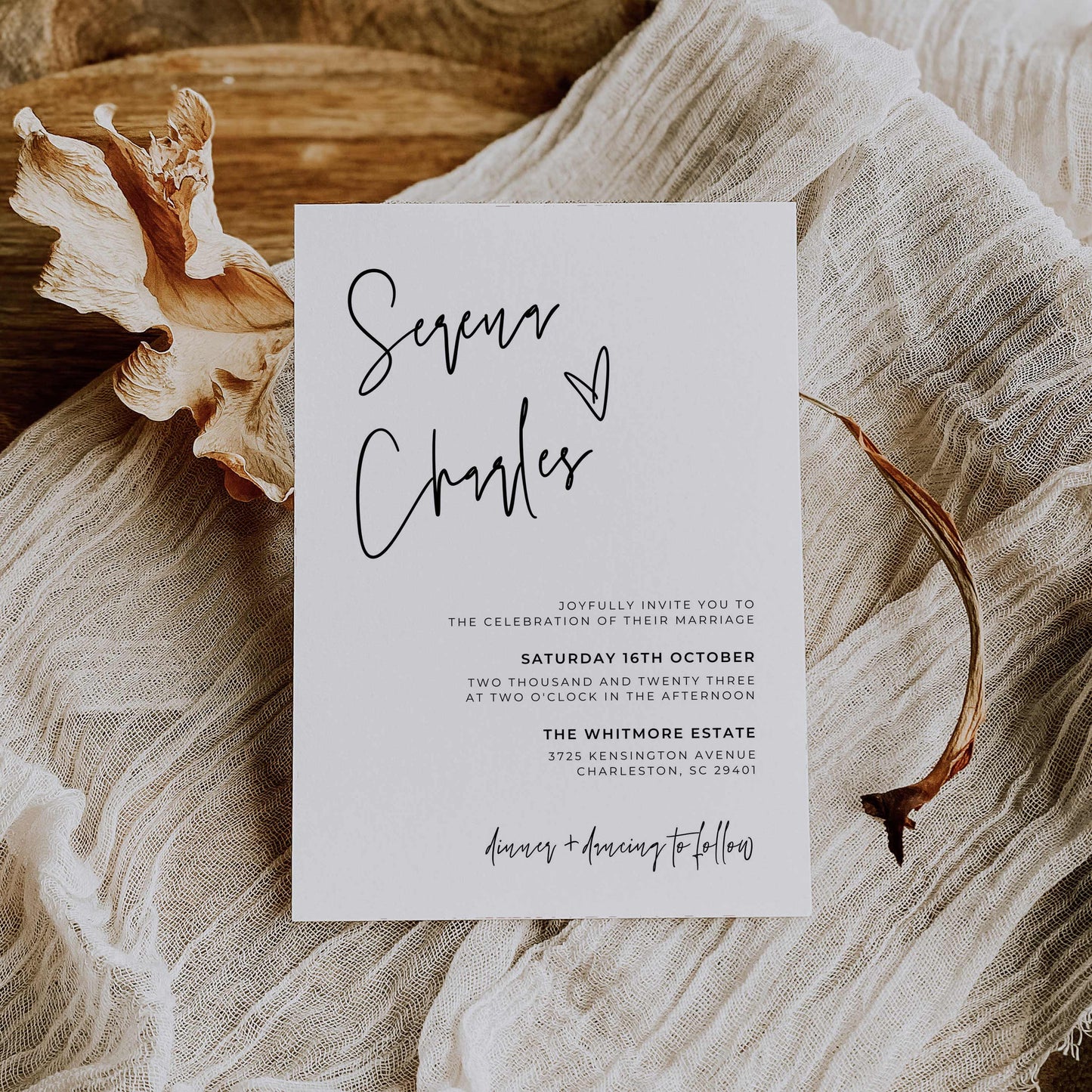 Premium Wedding Invitation Suite – Canva Template – Serena