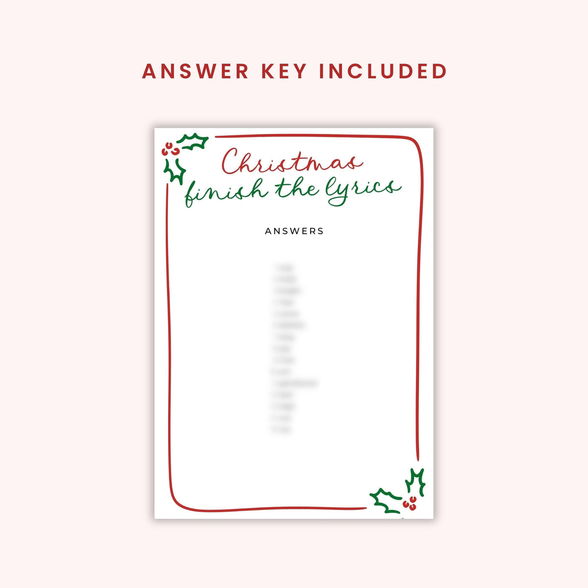 Whimsical Hand-Drawn Christmas Party Games Bundle