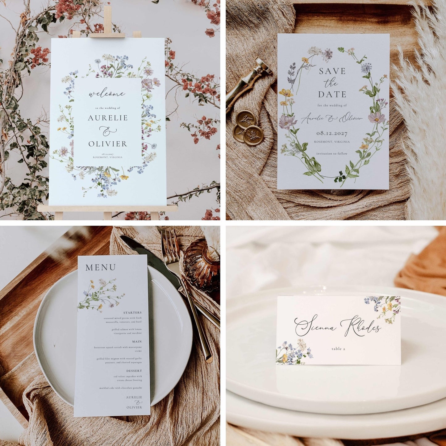 Wildflower Premium Wedding Package – Canva Template – Aurelie