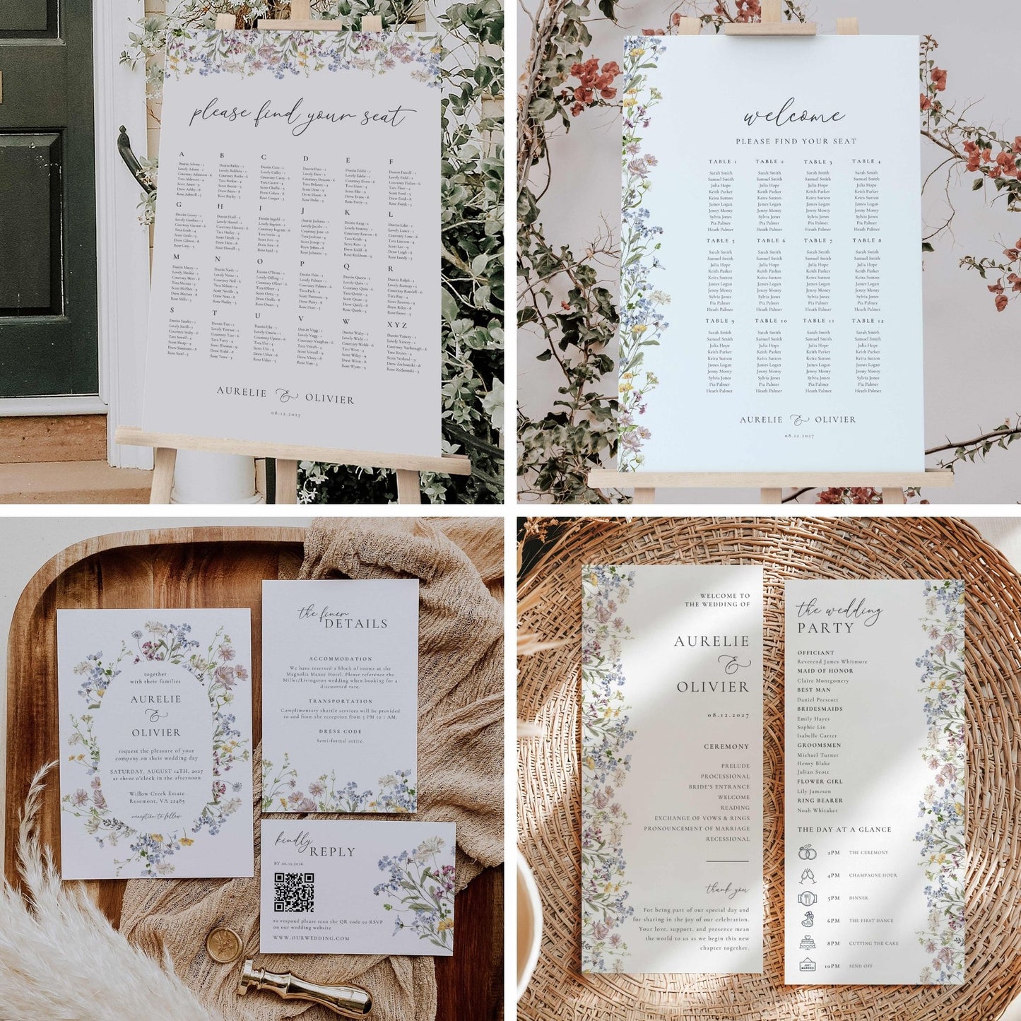 Wildflower Essential Wedding Package – Canva Template – Aurelie