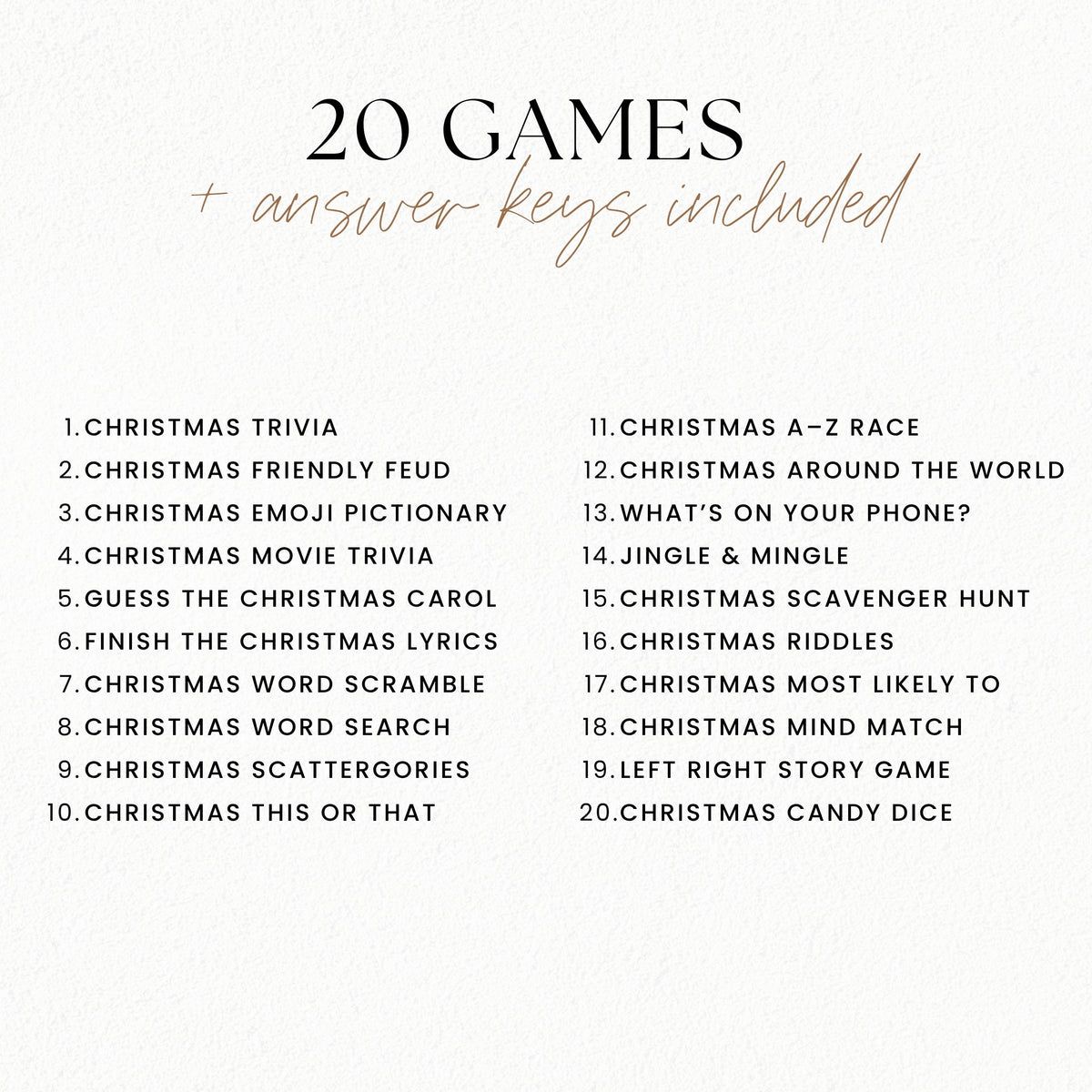 Whimsical Hand-Drawn Christmas Party Games Bundle