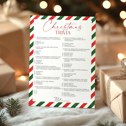Candy Cane Stripe Christmas Party Games Bundle