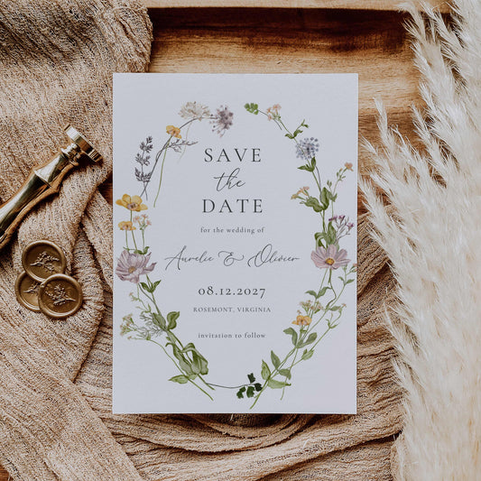 Wildflower Save the Date – Canva Template – Aurelie
