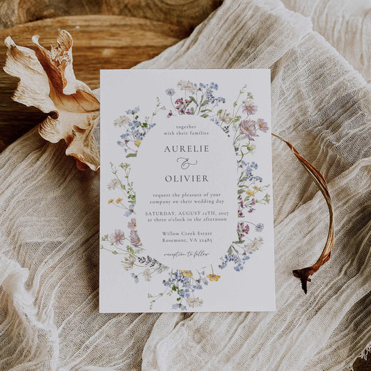 Wildflower Wedding Invitation – Canva Template – Aurelie