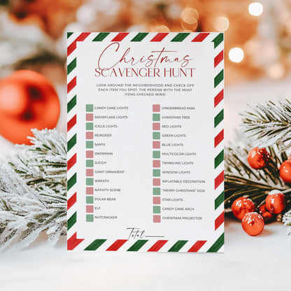 Candy Cane Stripe Christmas Party Games Bundle