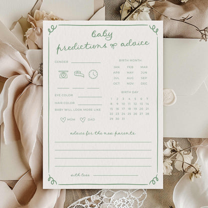 Sage Green Doodle Baby Shower Games & Activities