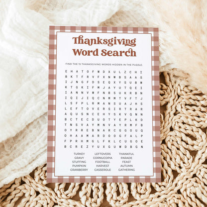 Gingham Thanksgiving Party Games Bundle