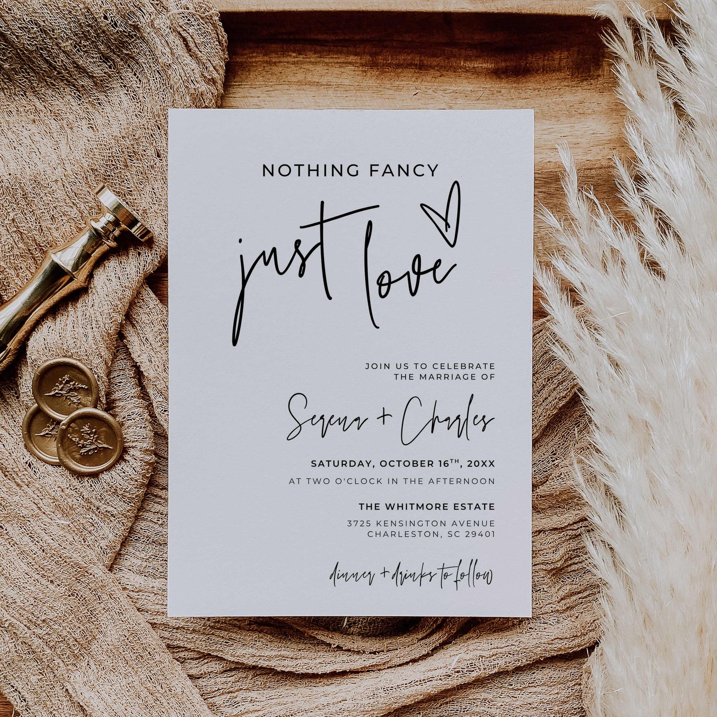 Micro Wedding Invitation – Canva Template – Serena