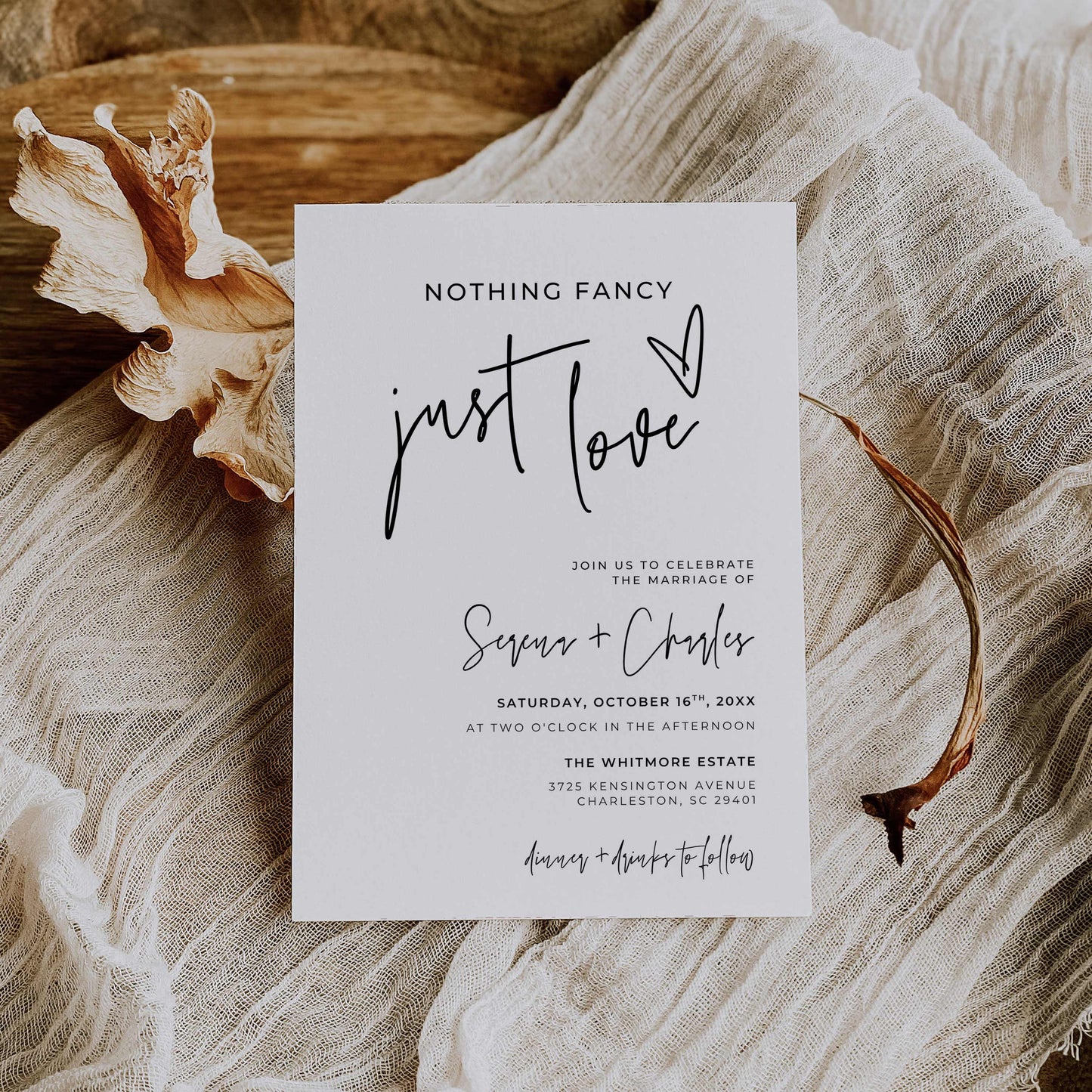 Micro Wedding Invitation – Canva Template – Serena