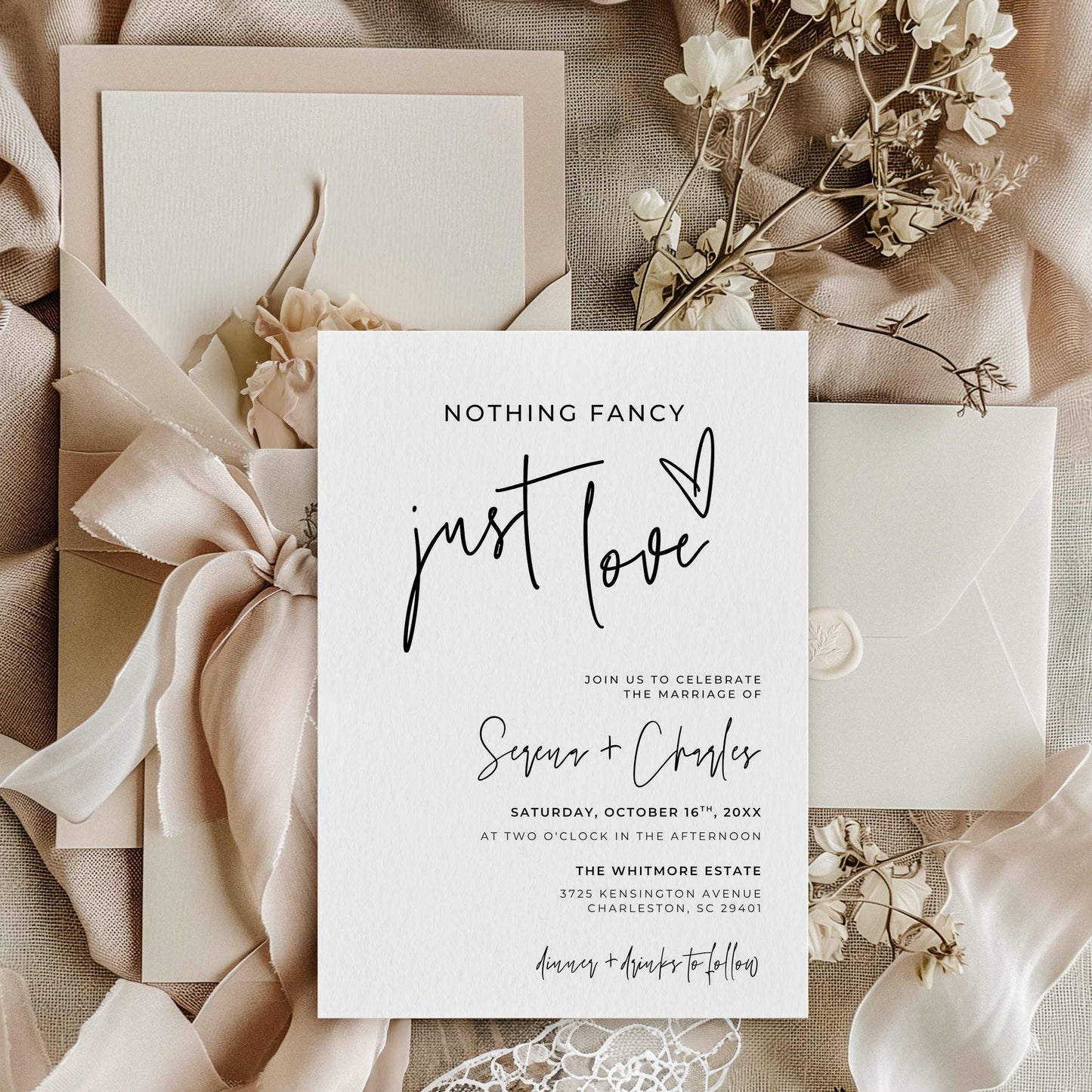 Micro Wedding Invitation – Canva Template – Serena