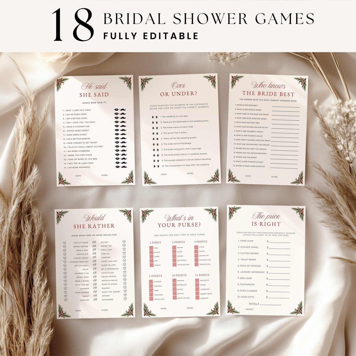 A Merry Little Bridal Shower Games Bundle