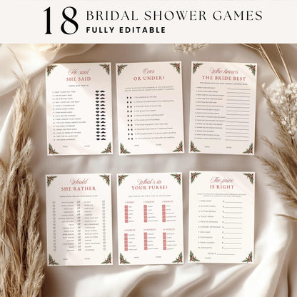 A Merry Little Bridal Shower Games Bundle