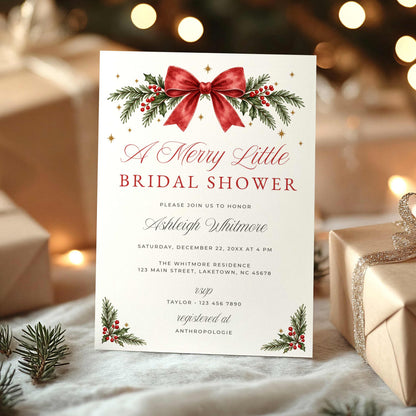 A Merry Little Bridal Shower Invitation