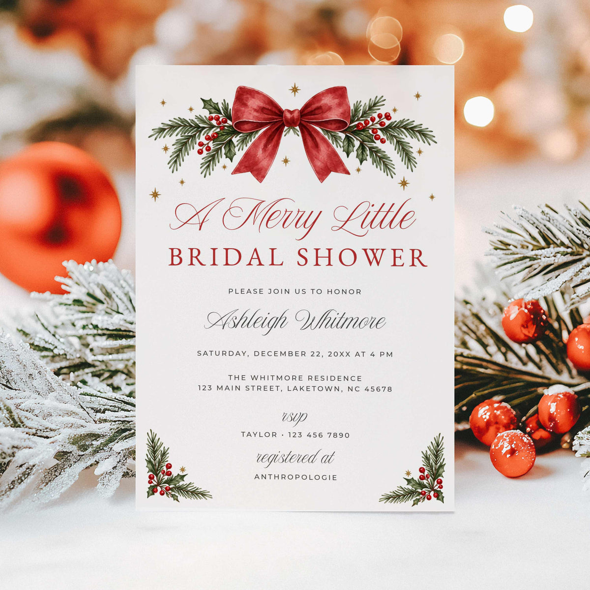 A Merry Little Bridal Shower Invitation