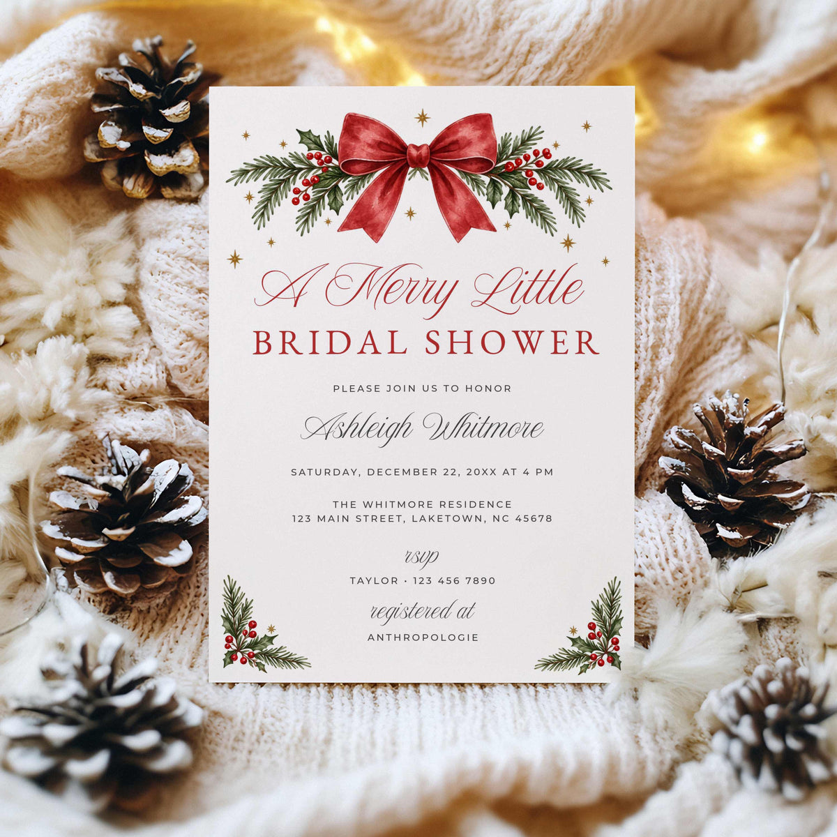 A Merry Little Bridal Shower Invitation