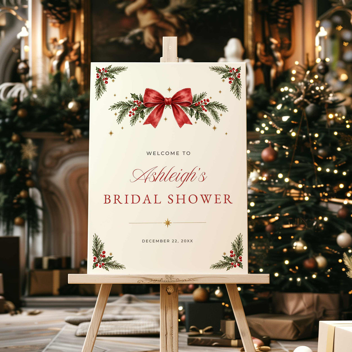 A Merry Little Bridal Shower Welcome Sign