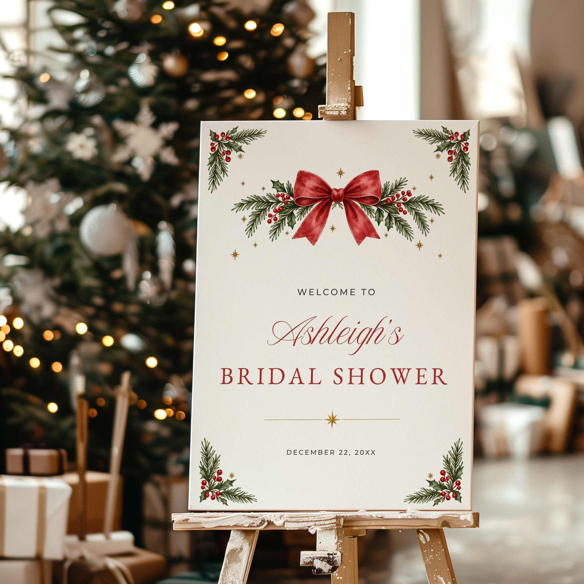 A Merry Little Bridal Shower Welcome Sign