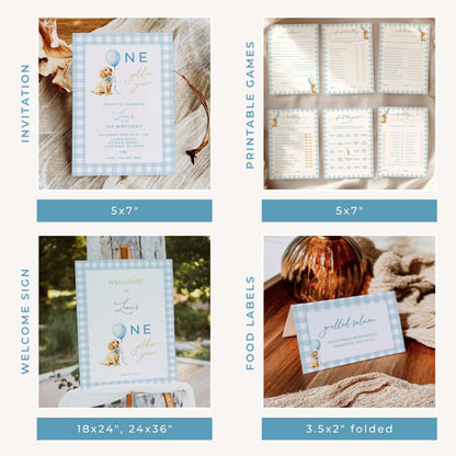 Blue Golden Retriever First Birthday Bundle