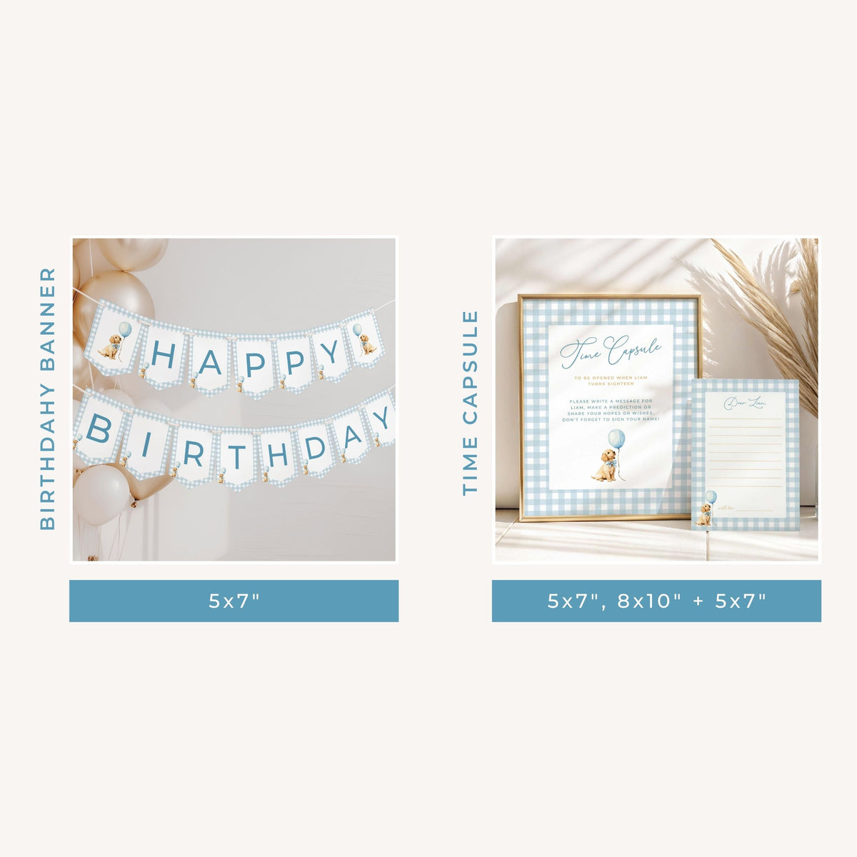 Blue Golden Retriever First Birthday Bundle