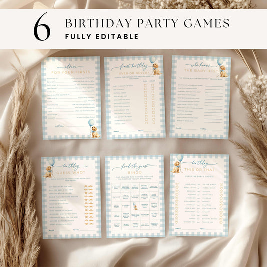 Blue Golden Retriever First Birthday Games