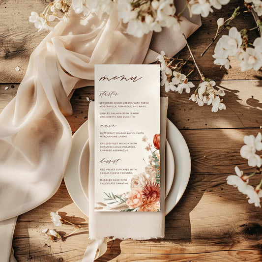 Menu Card - Terracotta Bloom