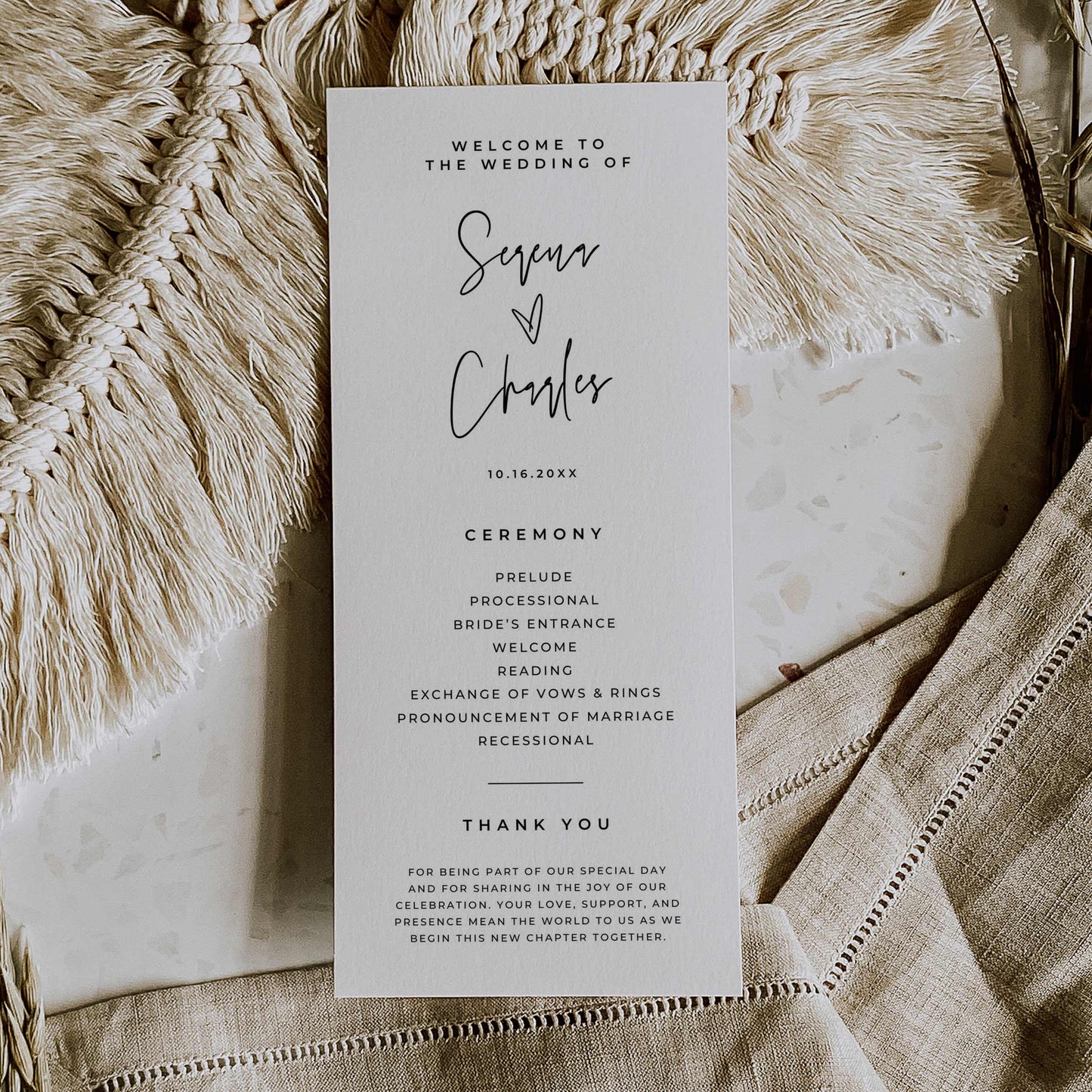 Wedding Program – Canva Template – Serena