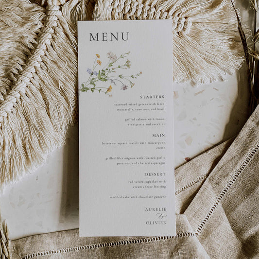 Wildflower Menu Card – Canva Template – Aurelie