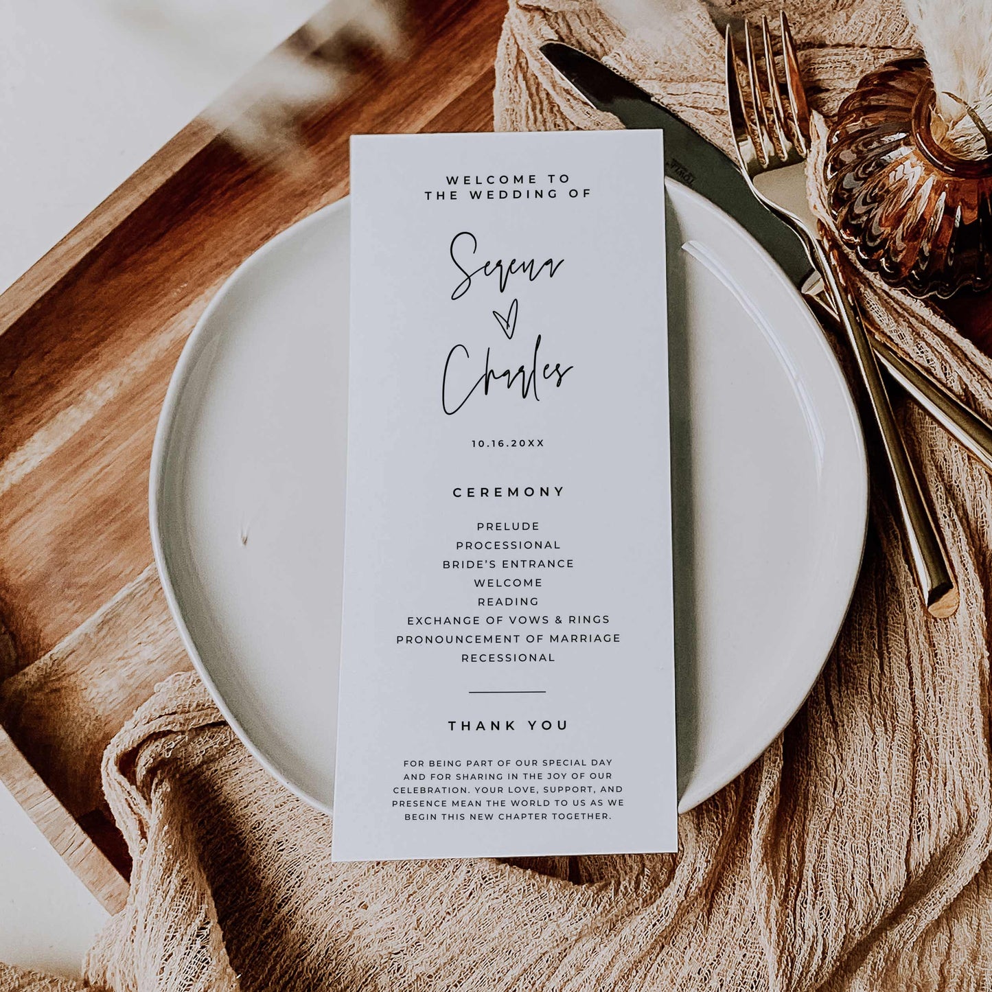 Wedding Program – Canva Template – Serena