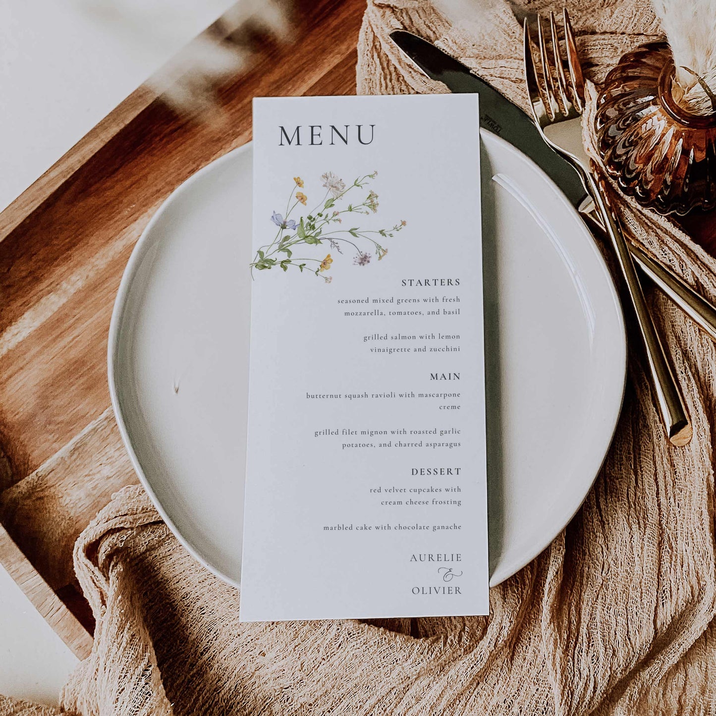 Wildflower Menu Card – Canva Template – Aurelie