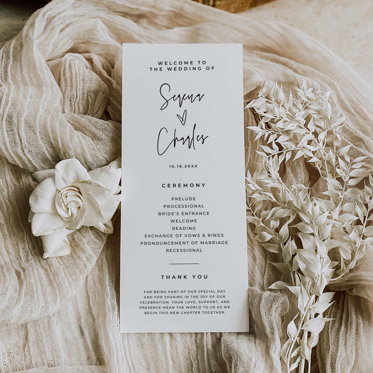 Wedding Program – Canva Template – Serena