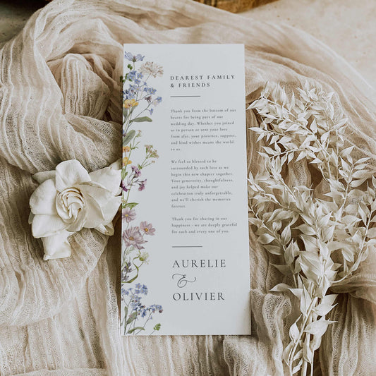 Wildflower Table Setting Thank You Card – Canva Template – Aurelie