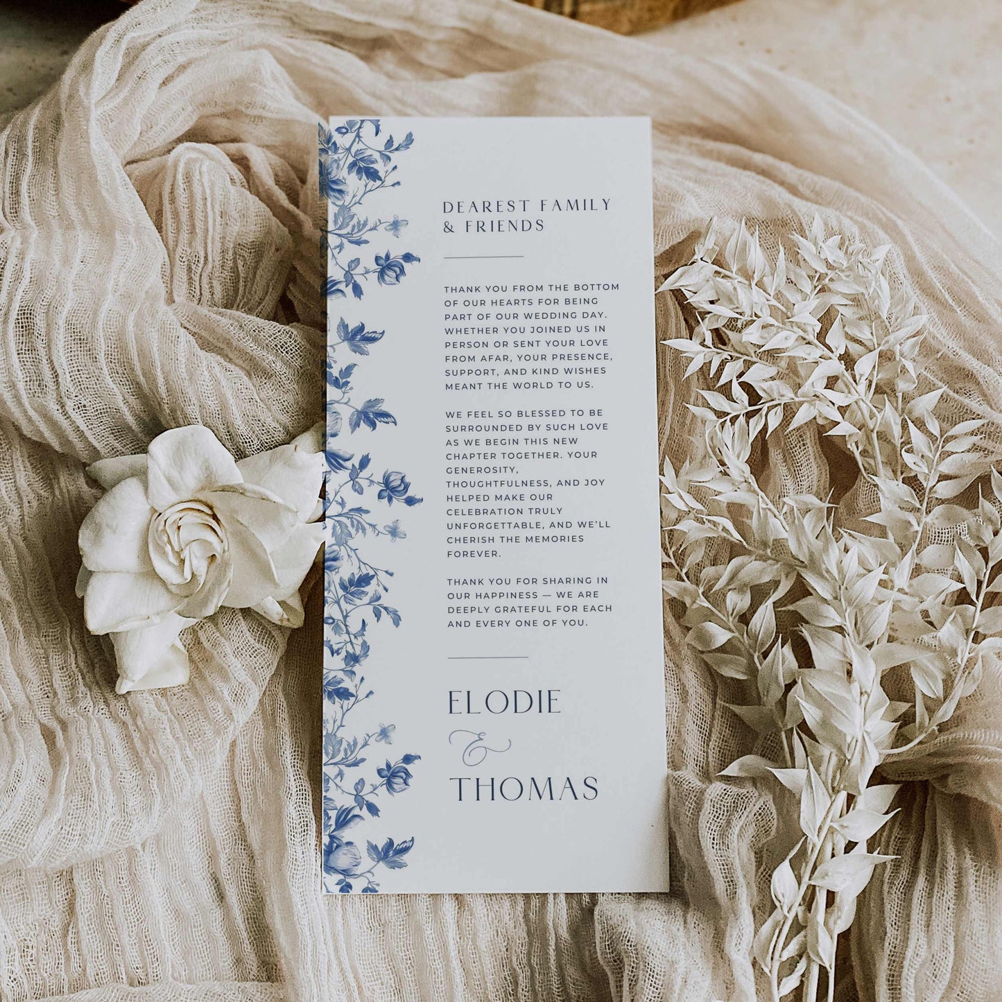 Blue Toile Premium Wedding Package – Canva Template – Elodie