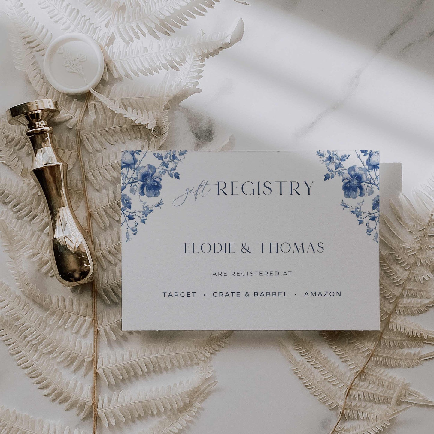 Blue Toile Premium Wedding Package – Canva Template – Elodie