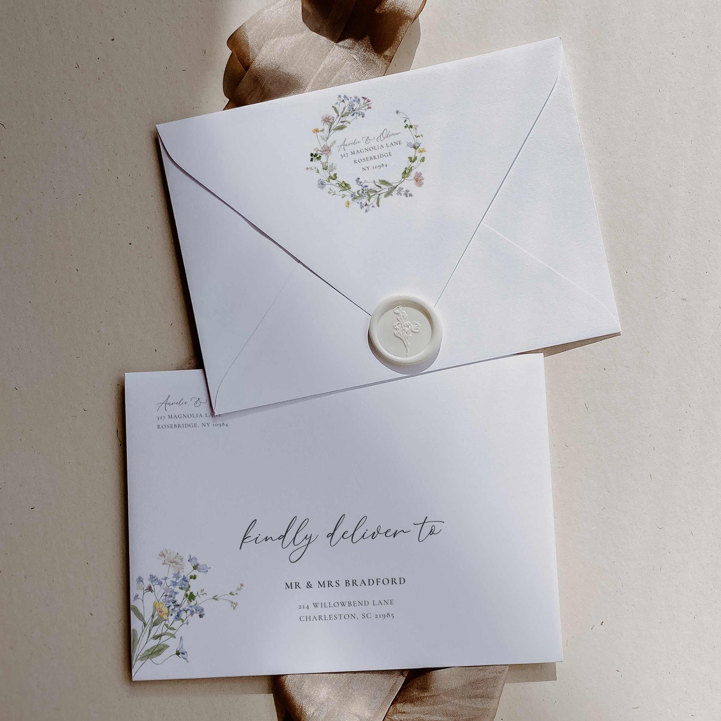 Wildflower Envelope Addressing – Canva Template – Aurelie