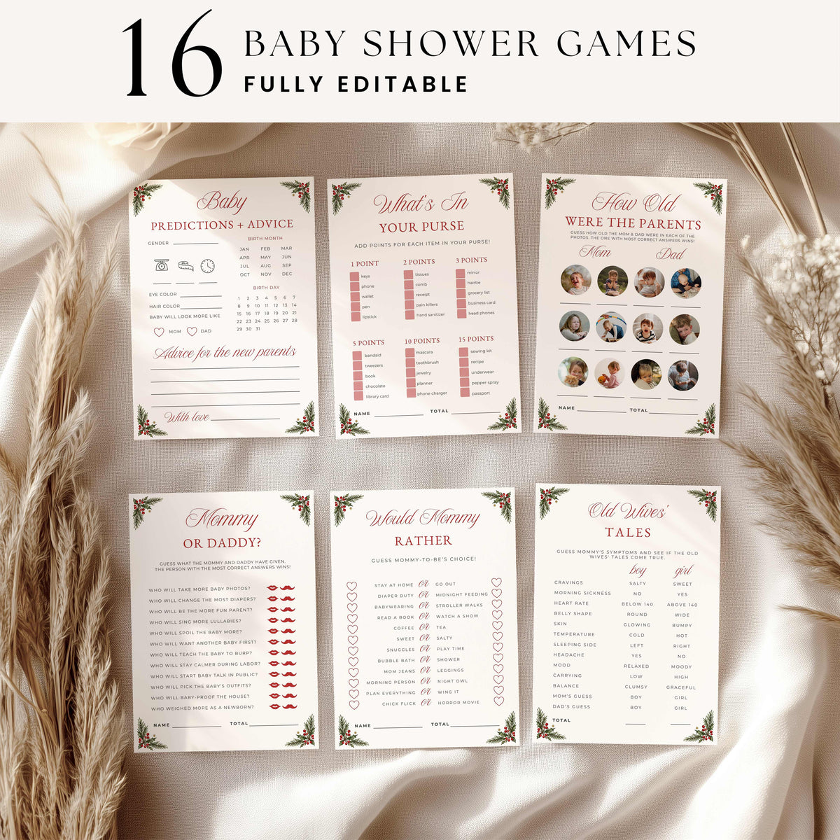 A Merry Little Baby Shower Games Bundle