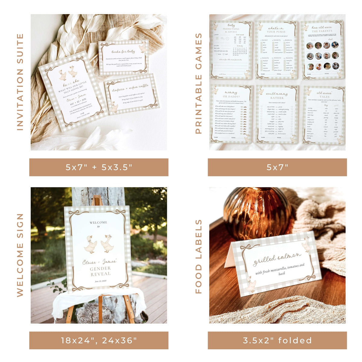 Little Silly Goose Gender Reveal Bundle - Beige