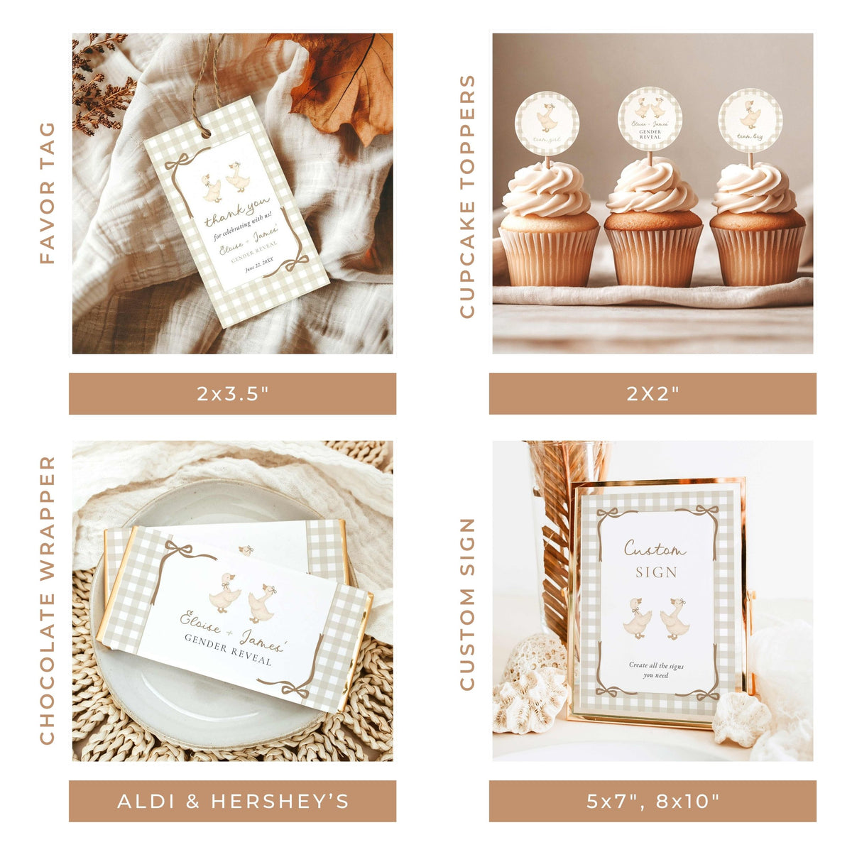 Little Silly Goose Gender Reveal Bundle - Beige