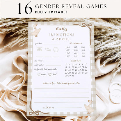 Little Silly Goose Gender Reveal Games Bundle - Beige