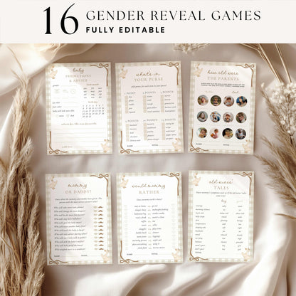 Little Silly Goose Gender Reveal Games Bundle - Beige