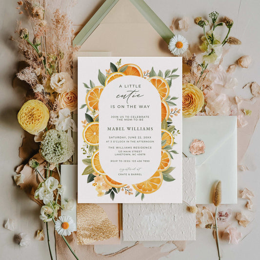 Baby Shower Invitation - Orange Citrus