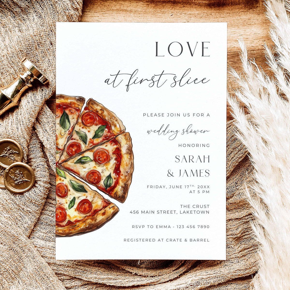 Love at First Slice Wedding Shower Invitation
