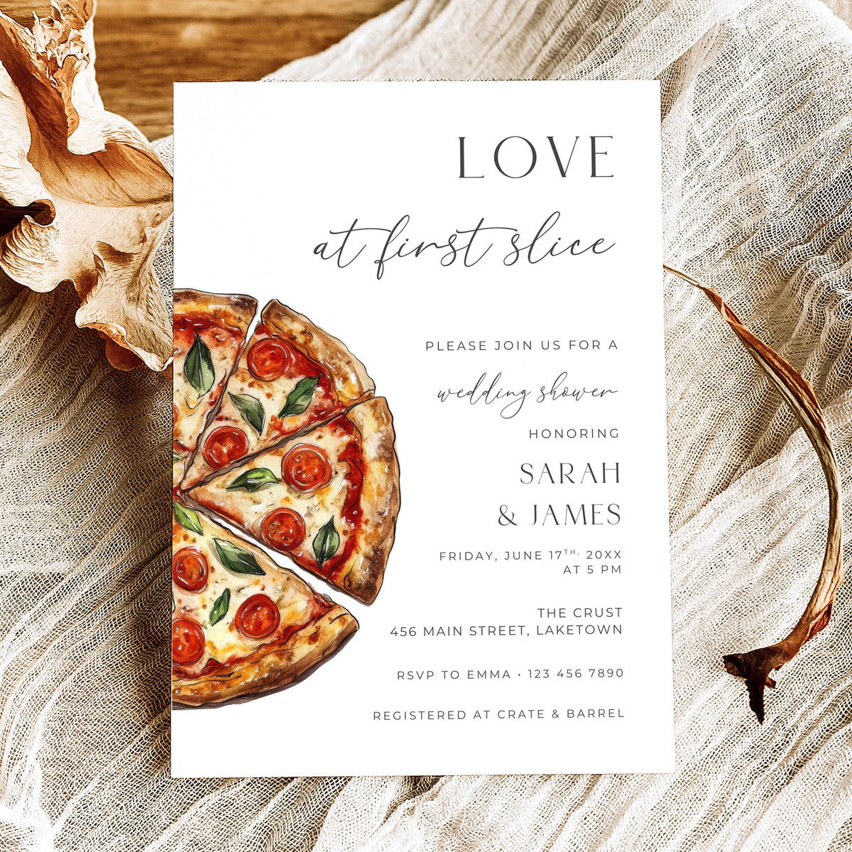 Love at First Slice Wedding Shower Invitation