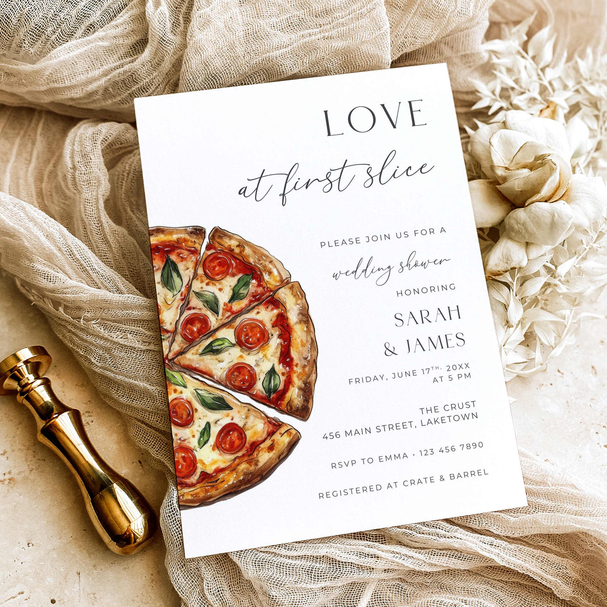 Love at First Slice Wedding Shower Invitation